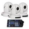 BirdDog 3x P200 Full NDI PTZ Cameras Bundle with Controller (White) - Coremicro