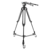 Prompter People TRI-HD500 Tripod System with 100mm Fluid Head and Dolly (50lbs Payload) - Coremicro