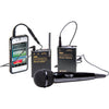 Azden WMS-PRO+i VHF Camera-Mount Wireless Omni Lavalier Microphone System with Handheld Mic for Smartphones - Coremicro